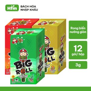 Snack Rong Biển Taokaenoi Big Roll Thái Lan Hộp Lớn 12 Gói