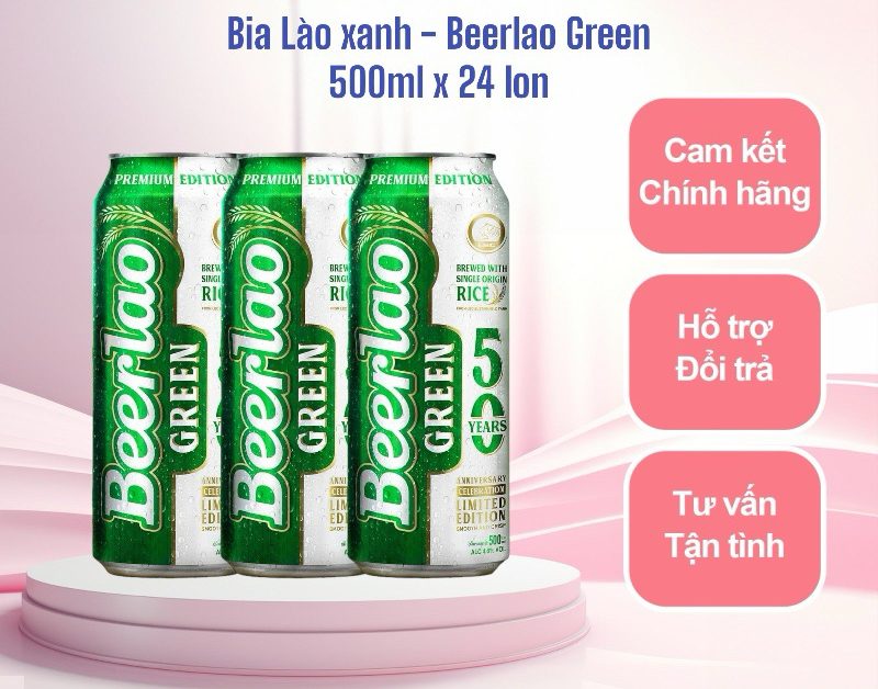Bia Lào Xanh Beerlao Green 4.6 Lốc 6 Lon 500ml
