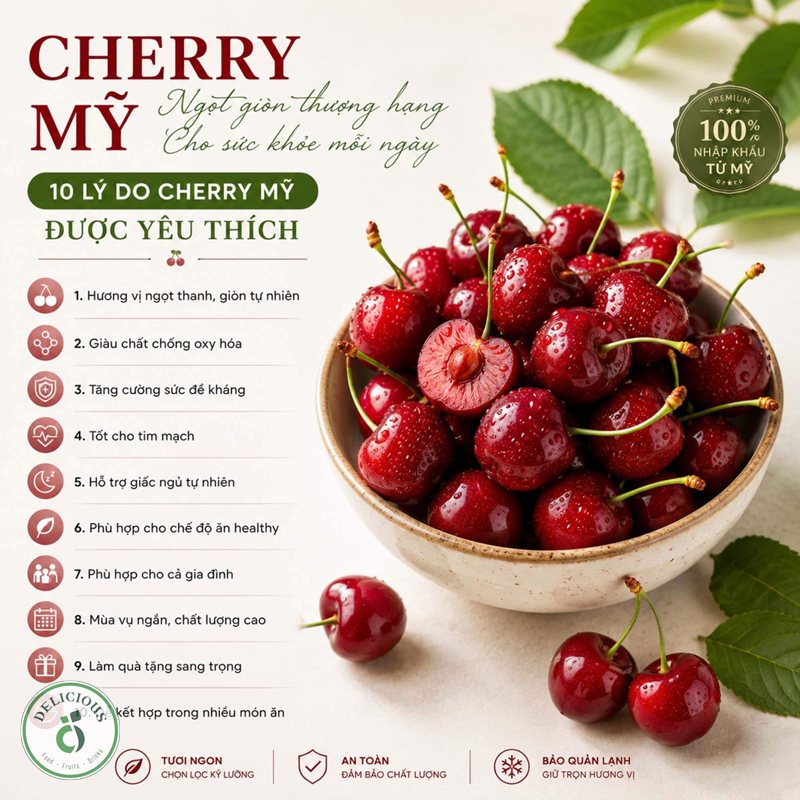 Cách chọn cherry Mỹ - Cuống thế nào là đạt